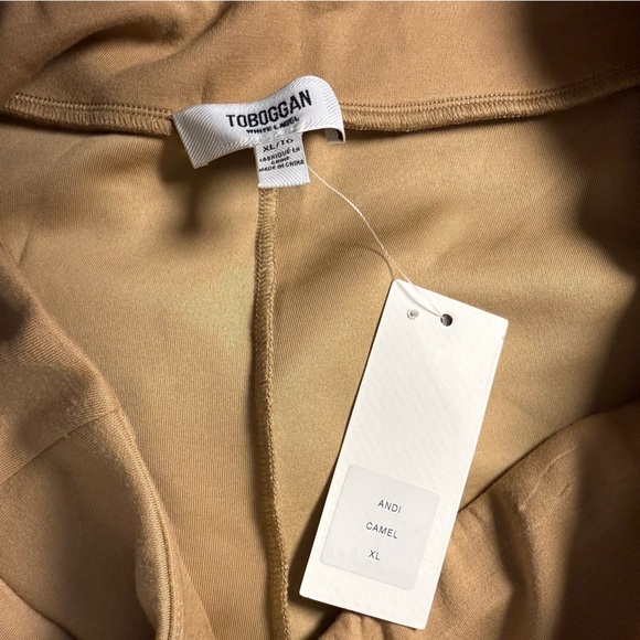 Toboggan Aspen Scuba Camel Wide Leg Trouser Front Seam XL - Picture 3 of 5
